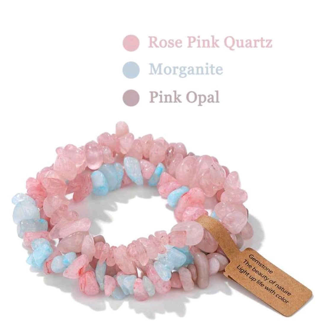 Rose Quartz, Morganite & Pink Opal Healing Bracelet