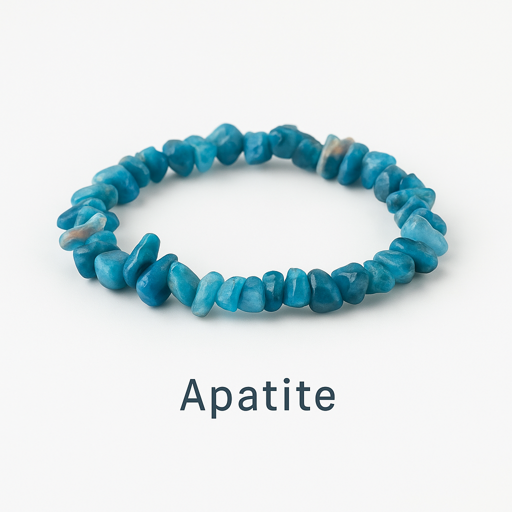 Blue Apatite Gemstone Chip Bracelet