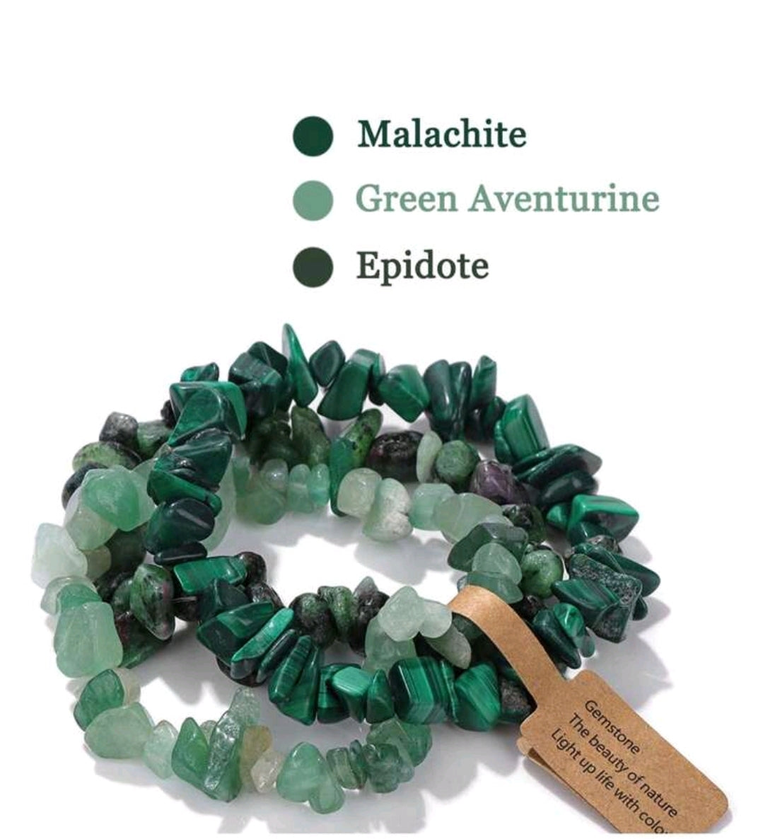 Malachite, Green Aventurine & Epidote Healing Bracelet