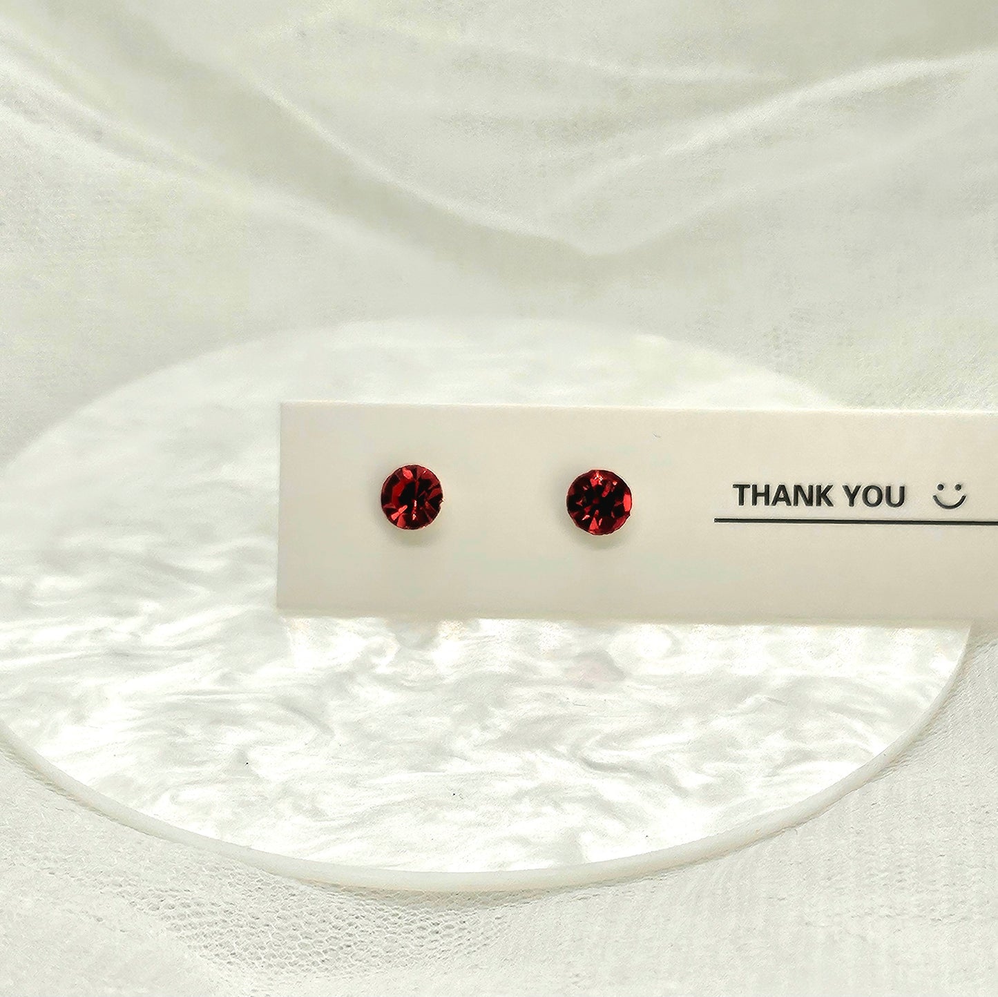 Birthstone Stud Earrings – 12 Colors for 12 Months (Glass Crystal Beads)