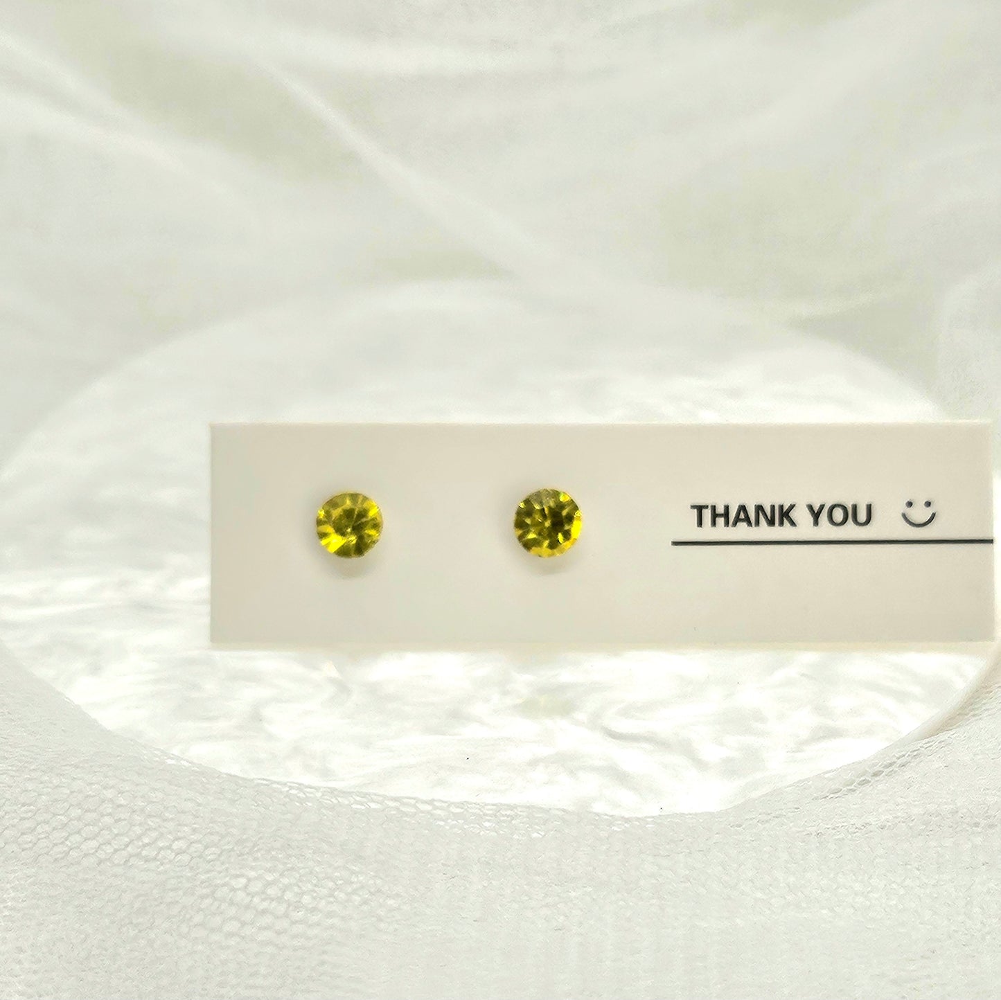 Birthstone Stud Earrings – 12 Colors for 12 Months (Glass Crystal Beads)