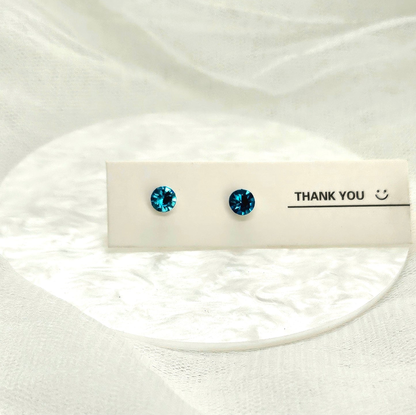 Birthstone Stud Earrings – 12 Colors for 12 Months (Glass Crystal Beads)