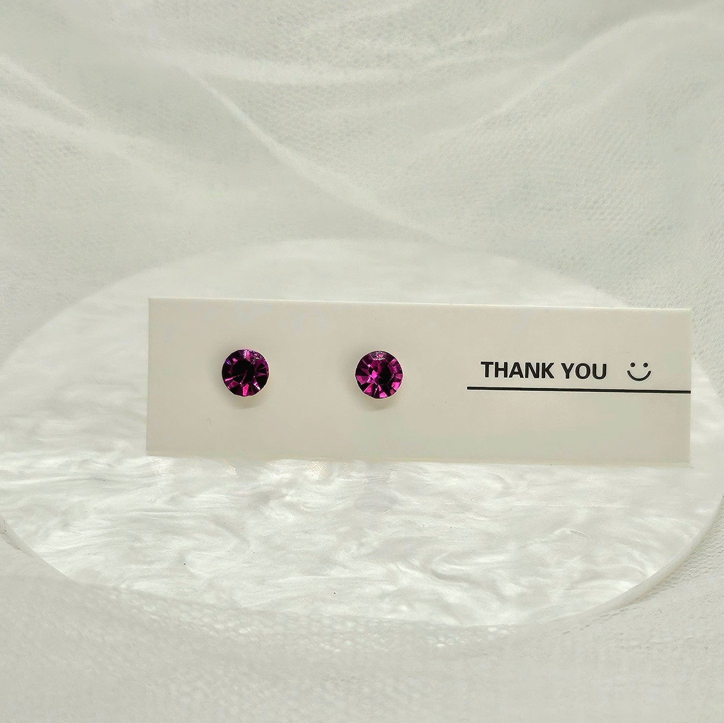 Birthstone Stud Earrings – 12 Colors for 12 Months (Glass Crystal Beads)