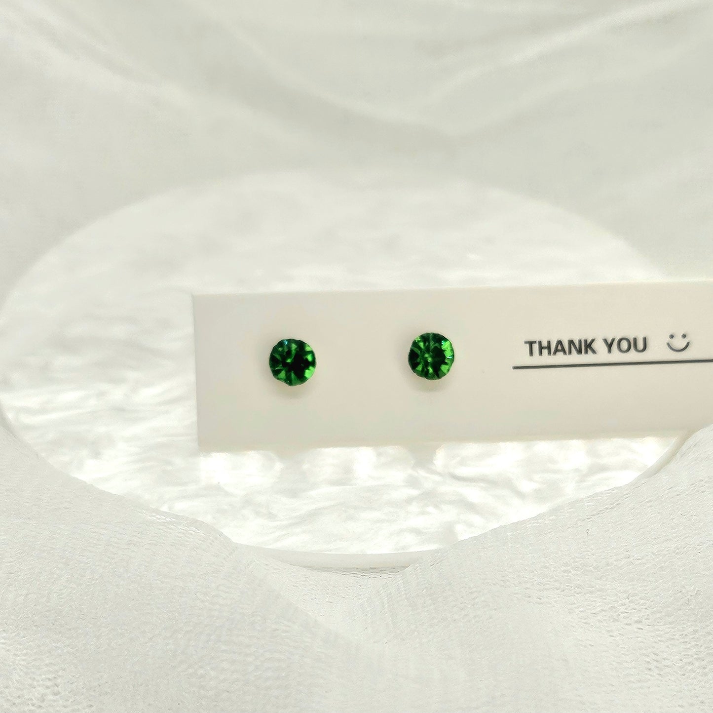 Birthstone Stud Earrings – 12 Colors for 12 Months (Glass Crystal Beads)