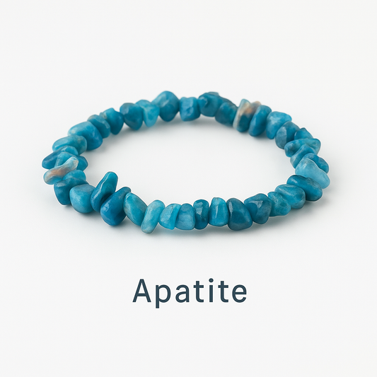 Blue Apatite Gemstone Chip Bracelet