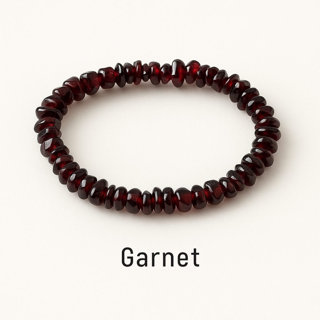 Garnet Crystal Chip Bracelet