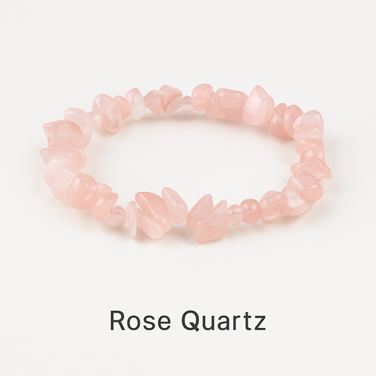 Rose Quartz Crystal Chip Bracelet